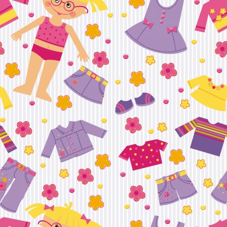 background with clothes for girlsのイラスト素材