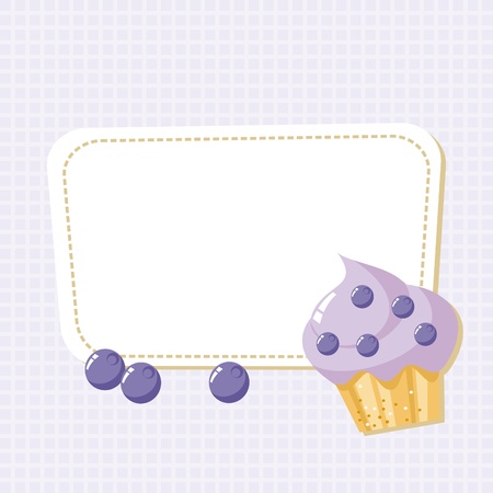card with a picture of the cake with blueberriesのイラスト素材
