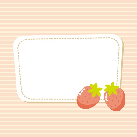 card with a picture of strawberries, illustrationのイラスト素材