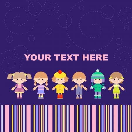 card with childrenのイラスト素材