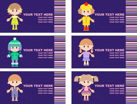 set of tags with childrenのイラスト素材