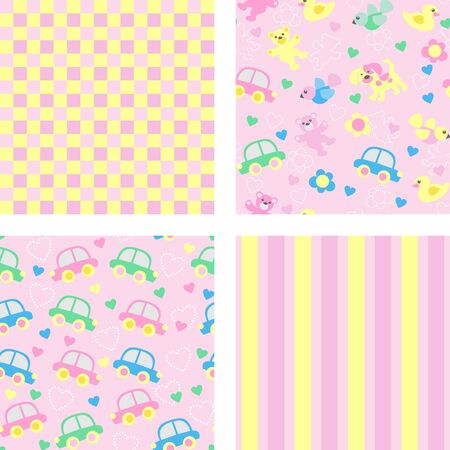 Cartoon seamless pattern for children backgroundのイラスト素材