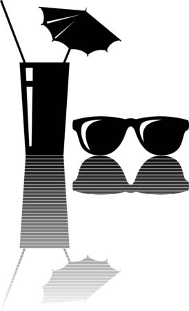 Cocktail and sunglassesのイラスト素材