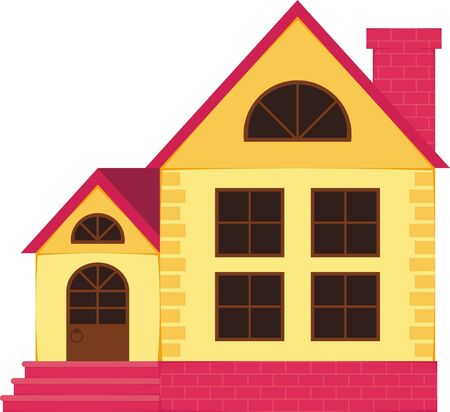 Picture of a small house for a familyのイラスト素材