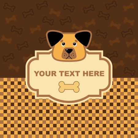 animal greeting card with funny cartoon dogのイラスト素材