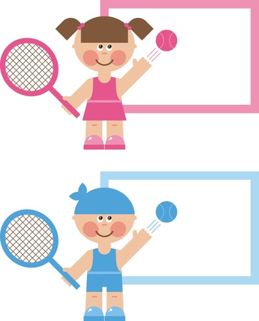 children s sports, the game of tennisのイラスト素材