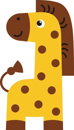 giraffe - vector illustration, animal giraffe lives in a zooのイラスト素材