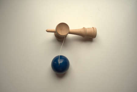 Japanese wooden toy called kendama suitable for children and adultsの写真素材