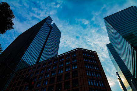 A cloud at the business town in Tokyo wide shot