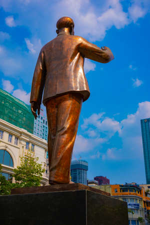A statue of Ho Chi Minh at Guyen hue street in Ho Chi Minh Cityのeditorial素材