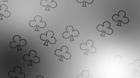 CG image of black and white background including clover shaped objectの写真素材