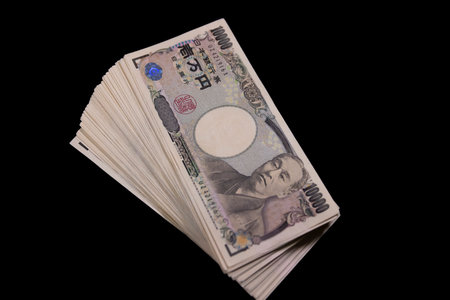 A lot of bills by Japanese old banknotesの写真素材