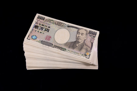 A lot of bills by Japanese old banknotesの写真素材