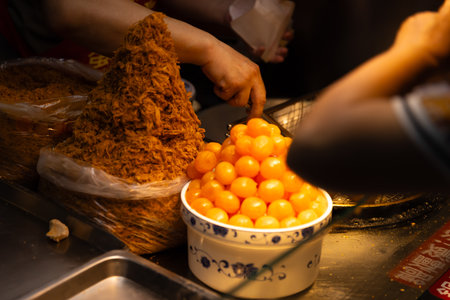 Taiwanese local foods at Ningxia night market in Taipei