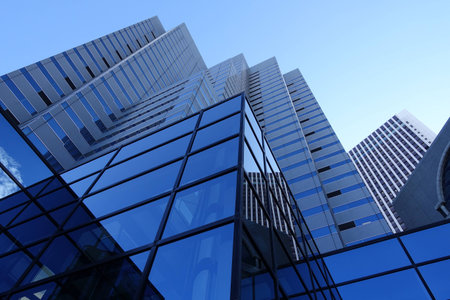 Shinjuku modern glass office building tokyo japan