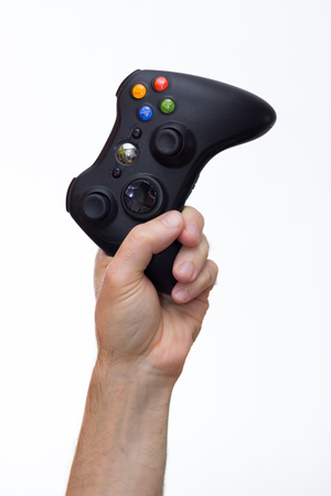 Gaming gesture in the arm extended in the top