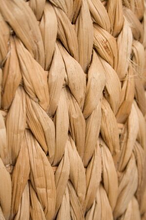 Rattan wickerwork texture , close shots of wicker chair. Rattan dry leaves.の写真素材