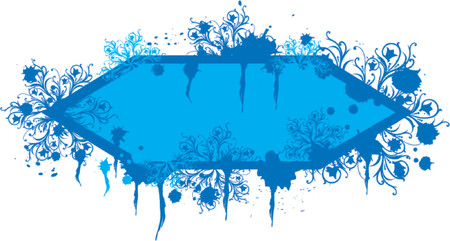 Grunge snowflakes frame, vector illustrationのイラスト素材