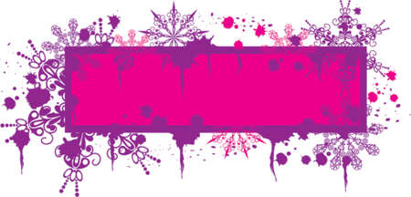 Grunge snowflakes frame, vector illustrationのイラスト素材