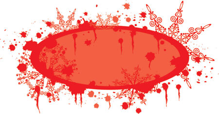 Grunge snowflakes frame, vector illustrationのイラスト素材