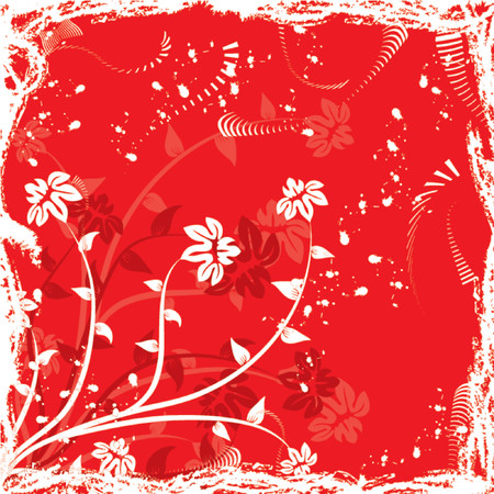 Grunge floral  background, vector illustrationのイラスト素材