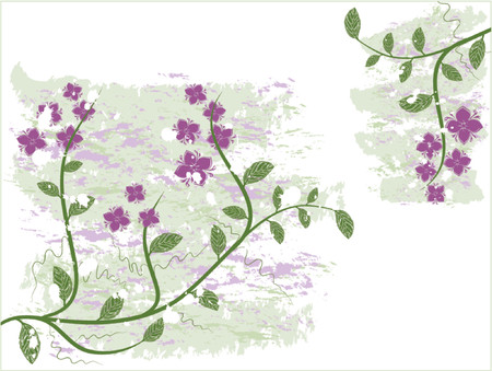 Grunge floral  background, vector illustrationのイラスト素材