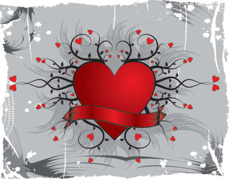 Valentine grunge background, vector illustrationのイラスト素材
