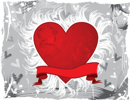 Valentine grunge background, vector illustrationのイラスト素材