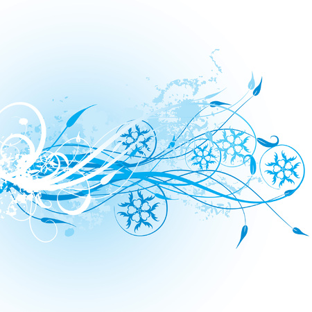 Winter floral background, vector illustrationのイラスト素材