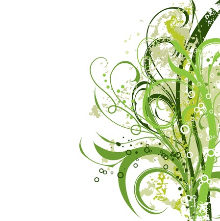 Grunge floral background, vector illustration のイラスト素材