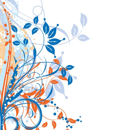 Grunge floral background, vector illustration のイラスト素材