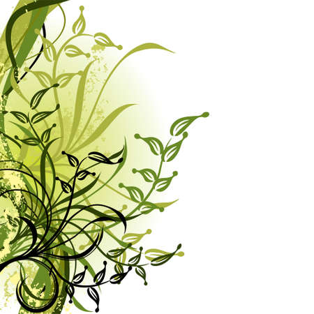Grunge floral background, vector illustration のイラスト素材