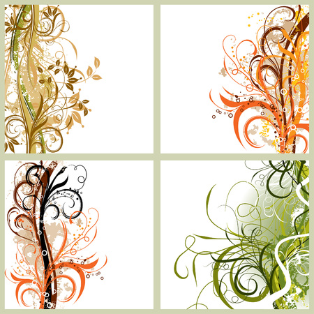 Grunge floral backgrounds, vector illustration のイラスト素材