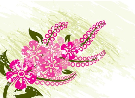 Grunge floral background, vector illustration のイラスト素材