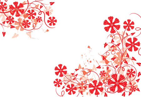 Grunge floral background, vector illustration のイラスト素材