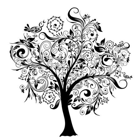 Decorative tree, vector illustrationのイラスト素材