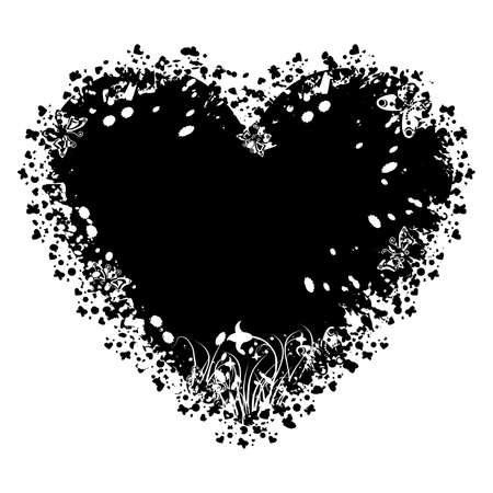 Valentines grunge heart, vector illustrationのイラスト素材
