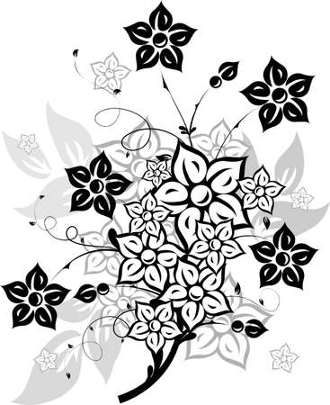 Floral elements for design, vector illustrationのイラスト素材