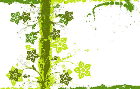 Grunge floral background, vector illustrationのイラスト素材