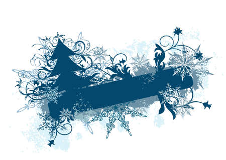Winter floral background, vector illustrationのイラスト素材