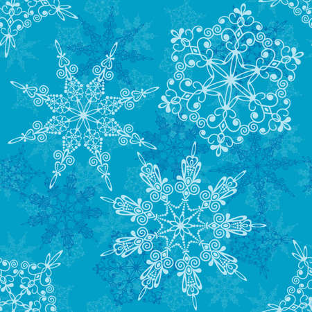Seamless snowflakes pattern, vector illustrationのイラスト素材