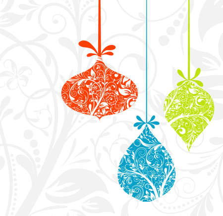Christmas card with an ornament, vector illustrationのイラスト素材