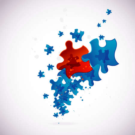 Abstract puzzle background, vector illustrationのイラスト素材