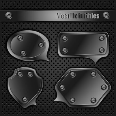 Template metallic bubbles.のイラスト素材