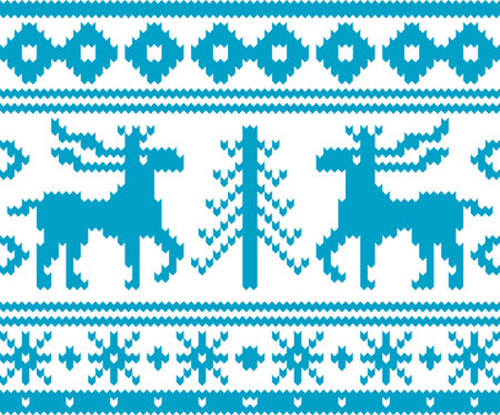 Seamless knitted christmas patternのイラスト素材