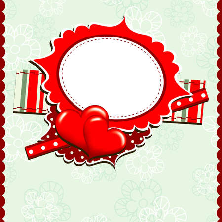 Template heart greeting card, vector illustrationのイラスト素材