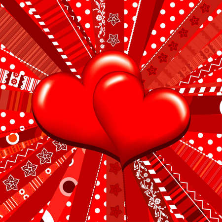 Template heart greeting card, vector illustrationのイラスト素材