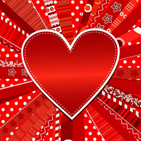 Template heart greeting card, vector illustrationのイラスト素材