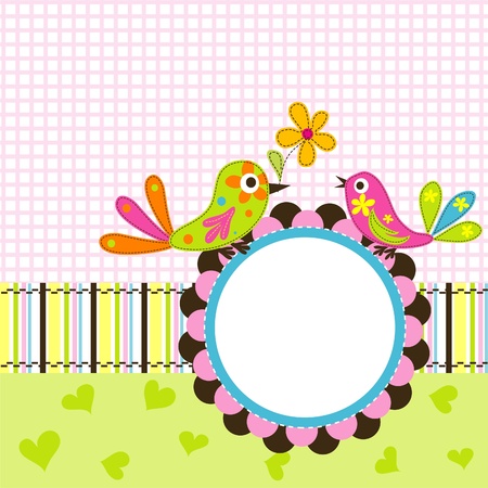 Template greeting card, vector scrap illustrationのイラスト素材
