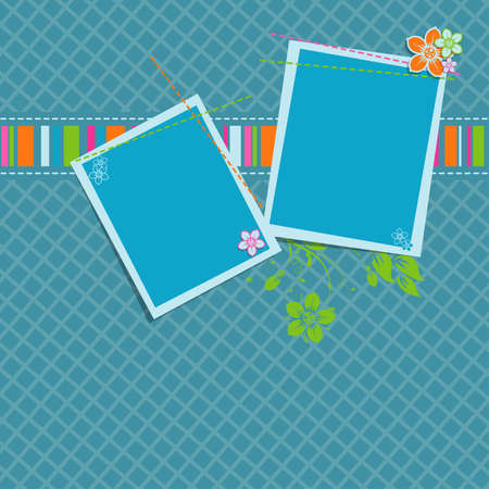 Template greeting card, scrap illustrationのイラスト素材